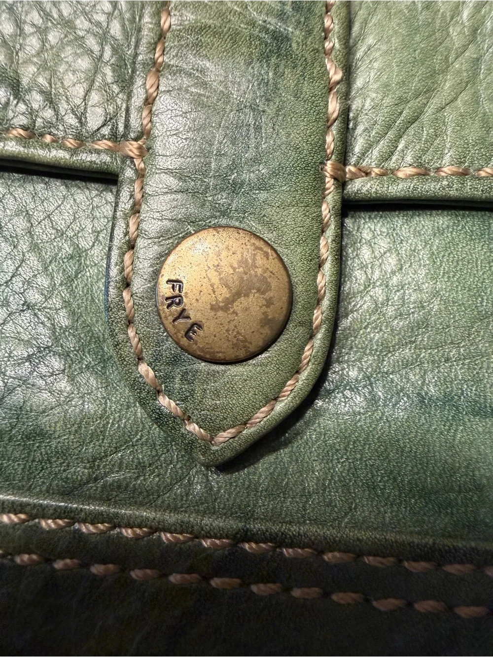 Frye Green Leather Wristlet Wallet